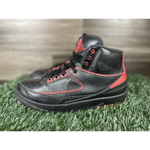 Nike Air‎ Jordan 2 II Retro Black Varsity Red Bred Alternate Sz 11 no insoles - Picture 1 of 10